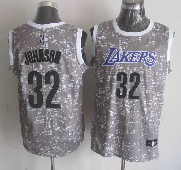 Los Angeles Lakers #32 Magic Johnson Gray City Luminous Stitched Jersey,We sell and wholesale Los Angeles Lakers #32 Magic Johnson Gray City Luminous Stitched Jersey on line form chian!